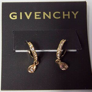 Givenchy Topaz Dangle Teardrop Earrings with CZ accents